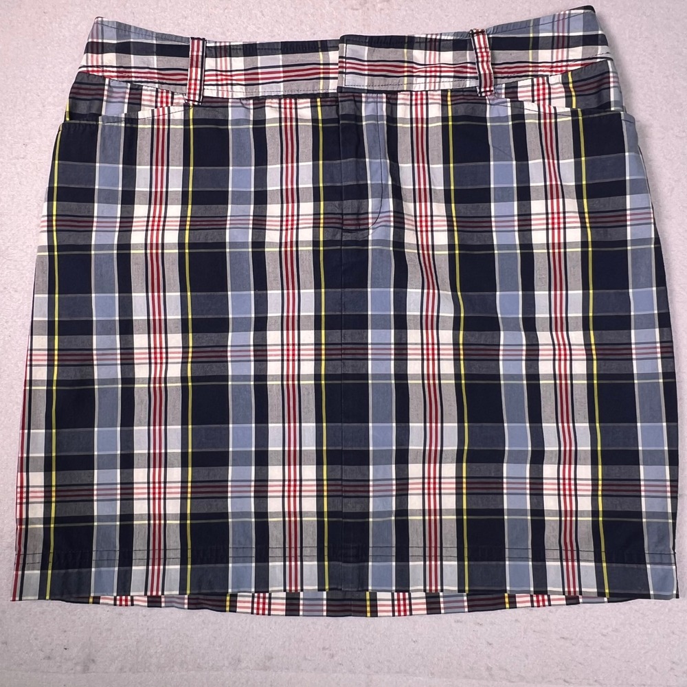 Chaps Plaid Skirt Womens 10 Blue Multi Excellent